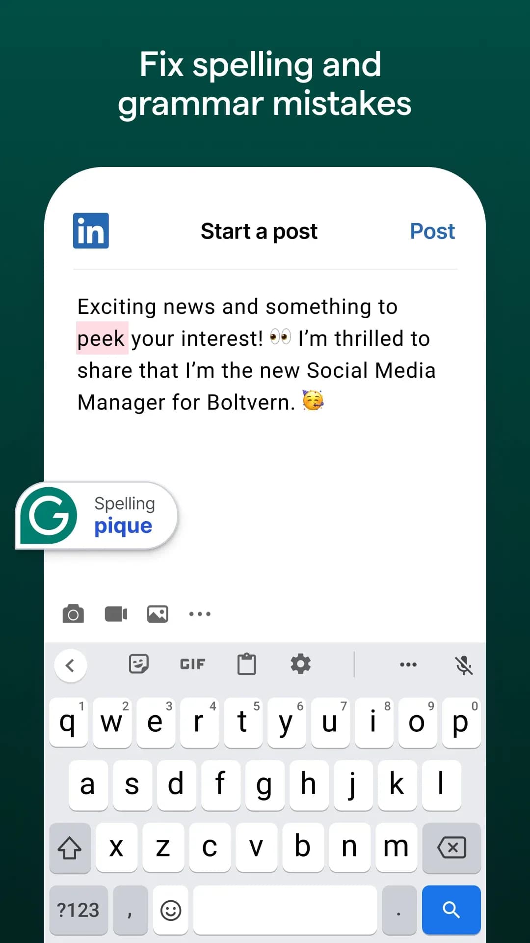 Grammarly Keyboard — Captura de pantalla 3